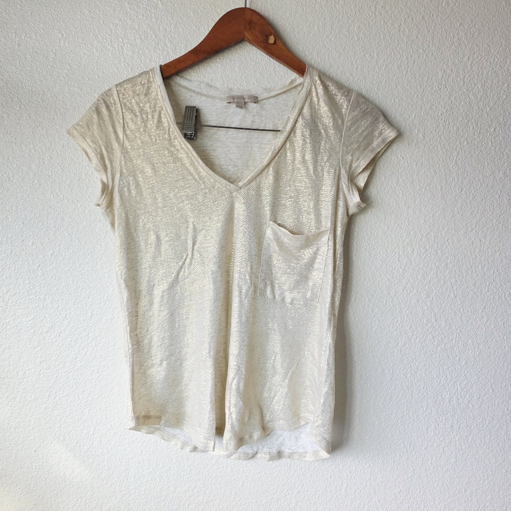 Bordeaux metallic golden linen shirt XS